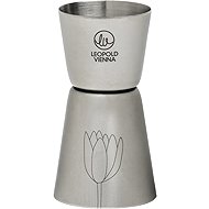 LEOPOLD VIENNA Flowers Jigger cocktail measuring cup, stainless steel, height 84 mm, diameter 44 mm - Scoop