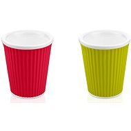LES ARTISTES Coffee Cups 2-Piece Set 180ml Green & Red A-100 - Mug