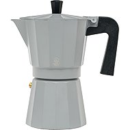 LEOPOLD VIENNA Moshi, aluminium, grey, 6 cups, height 21 cm, length 17,5 cm - Moka Pot