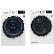 LG F104J8JS2W + LG RC82EU2AV3W - Washer Dryer Set
