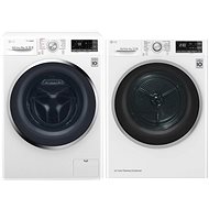 LG F104J8JS2W + LG RC82EU2AV3Q - Washer Dryer Set