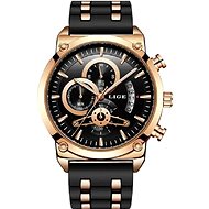 Lige 9933-2, silIkone, black/gold - Men's Watch