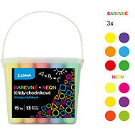 LUMA sidewalk coloured, classic and neon colours - box of 15 - Chalk