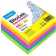 LUMA TRADING samolepicí 76 × 76 mm, 5 × 80 lístků, neonový mix barev - Memo Pad