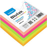 LUMA TRADING Non-Adhesive 85 × 85 × 40mm, 4 × 100 Sheets, Neon Colour Mix - Memo Pad