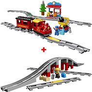 LEGO DUPLO 10874 Gőzmozdony + 10872 Vasúti híd és sínek - LEGO