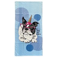 Lovely Home beach towel 12154 Blue Dog - Bath Towel