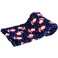 TEXTILOMANIA Blue Christmas micro plush blanket Santa 180 × 200 cm - Blanket
