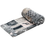 TEXTILOMANIE Grey beige Christmas micro plush blanket 150 × 200 cm - Blanket