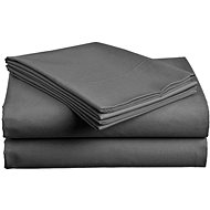 TEXTILOMANIE Cotton sheet Lux dark grey 140 × 240 cm - Bedsheet