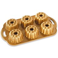 NORDIC WARE Metal plate with six small buns ANNIVERSARY gold - Baking Mould