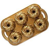 NORDIC WARE Mould for six small cakes WATER FAIR gold - Baking Mould
