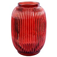 STRIA glass, red, 20 cm - Vase