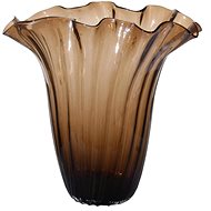 Glass with decorative border, brown 37 cm - Vase