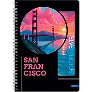 LASTVA Metropolis spirálový A5 linkovaný, 80 listů, San Francisco - Notepad
