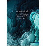 LASTVA Notizbuch A5 liniert, 96 Blatt, Waves 2 - Notizblock