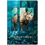 LASTVA Record Book A4 Lined, 96 Sheets, Wild Life, Rhinoceros - Notepad
