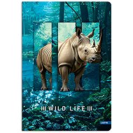 LASTVA A5 Lined Notebook, 96 Sheets, Wild Life, Rhinoceros - Notepad