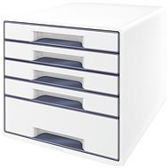 LEITZ WOW CUBE, 5 drawers, white-grey - Drawer Box