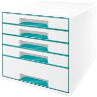 LEITZ WOW CUBE, 5 drawers, white-ice blue - Drawer Box
