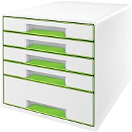 LEITZ WOW CUBE, 5 drawers, white-green - Drawer Box