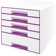 LEITZ WOW CUBE, 5 drawers, white-purple - Drawer Box