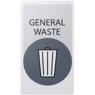 Lune sticker for waste separation bin - GENERAL WASTE, grey, 8.5×14.5cm - Self-Adhesive Labels