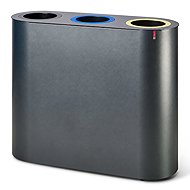 Lune Split Recycling Bin Set, anthracite, painted steel, 3 × 38 l - Rubbish Bin