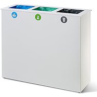 Lune Crafter Waste Sorting Unit, white, painted steel, flat-pack, 3 × 34 l - Rubbish Bin