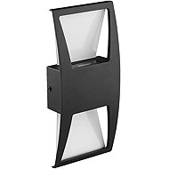 Luxera Prezent Ozz LED 2 × 4 W IP44, outdoor wall lamp, black - Wall Lamp