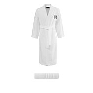 Soft Cotton - Men's Smart bathrobe in gift pack with towel, white, L - Bathrobe