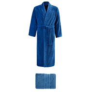 Soft Cotton - Men's Smart Bathrobe with towel, blue, XL - Bathrobe