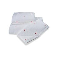 Soft Cotton Towel Micro love 50 × 100 cm, white - pink hearts - Towel