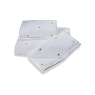 Soft Cotton Malý ručník Micro love 30 × 50 cm, bílá - růžová srdíčka - Ručník