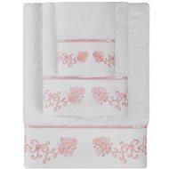 Soft Cotton Small towel Diara 30 × 50 cm, white - pink embroidery - Towel