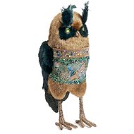 Petrol owl with rhinestones 45 cm - Decoration