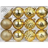 LAALU Christmas ornaments - balls, gold, diameter 6 cm, 12 pcs - Christmas Ornaments