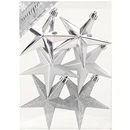 LAALU Christmas ornaments - stars, silver, 9 cm, 6 pcs - Christmas Ornaments