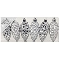LAALU Christmas decorations - cones, silver, 9 cm, 6 pcs - Christmas Ornaments