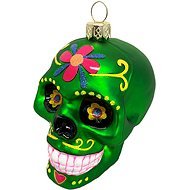 Ozdoba lebka s ornamentmi zelená 9 cm - Vianočné ozdoby