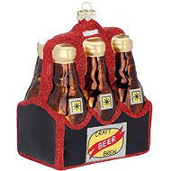 Vánoční skleněná ozdoba Sada lahví s pivem 12,5 cm - Vánoční ozdoby