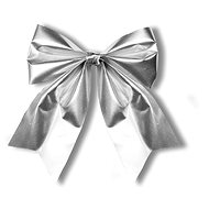 LAALU Mašle stříbrná 23 x 29 cm - Ribbon Bow