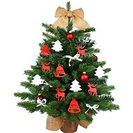 LAALU Christmas tree decorated with snow-covered cottage, 44 ornaments, 75 cm - Christmas Tree