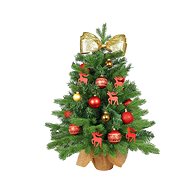 LAALU Christmas tree decorated with LED lights - RED SOB, 48 ornaments, 60 cm - Christmas Tree