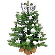 LAALU Christmas tree decorated with LED lights - WHITE CHRISTMAS, 27 ornaments, 60 cm - Christmas Tree