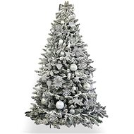 LAALU Christmas tree decorated - SILVER FLAGS, 175 ornaments, 270 cm - Christmas Tree