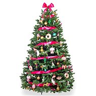 LAALU Christmas tree decorated - HAPPY AND PINK, 115 ornaments, 210 cm - Christmas Tree