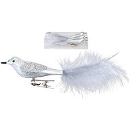 LAALU Set of 3: Bird on clip silver 20 cm - Christmas Ornaments