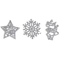 LAALU Christmas ornaments - silver, 10 cm, 3 pcs - Christmas Ornaments