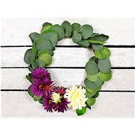 LAALU Wreath with eucalyptus leaves and flowers 33 cm - Wreath